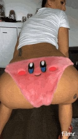 You would be happy like Kirby if you could eat that peachy 😋