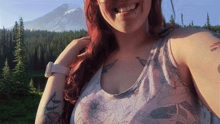 Thicker Flashing my tits in the most beautiful place