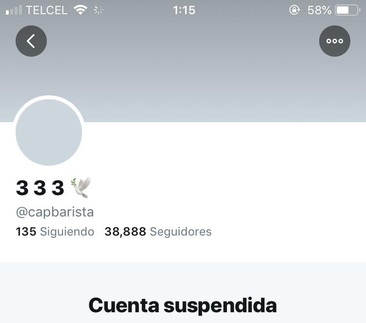 Capbarista why was your twitter account suspended PAWG