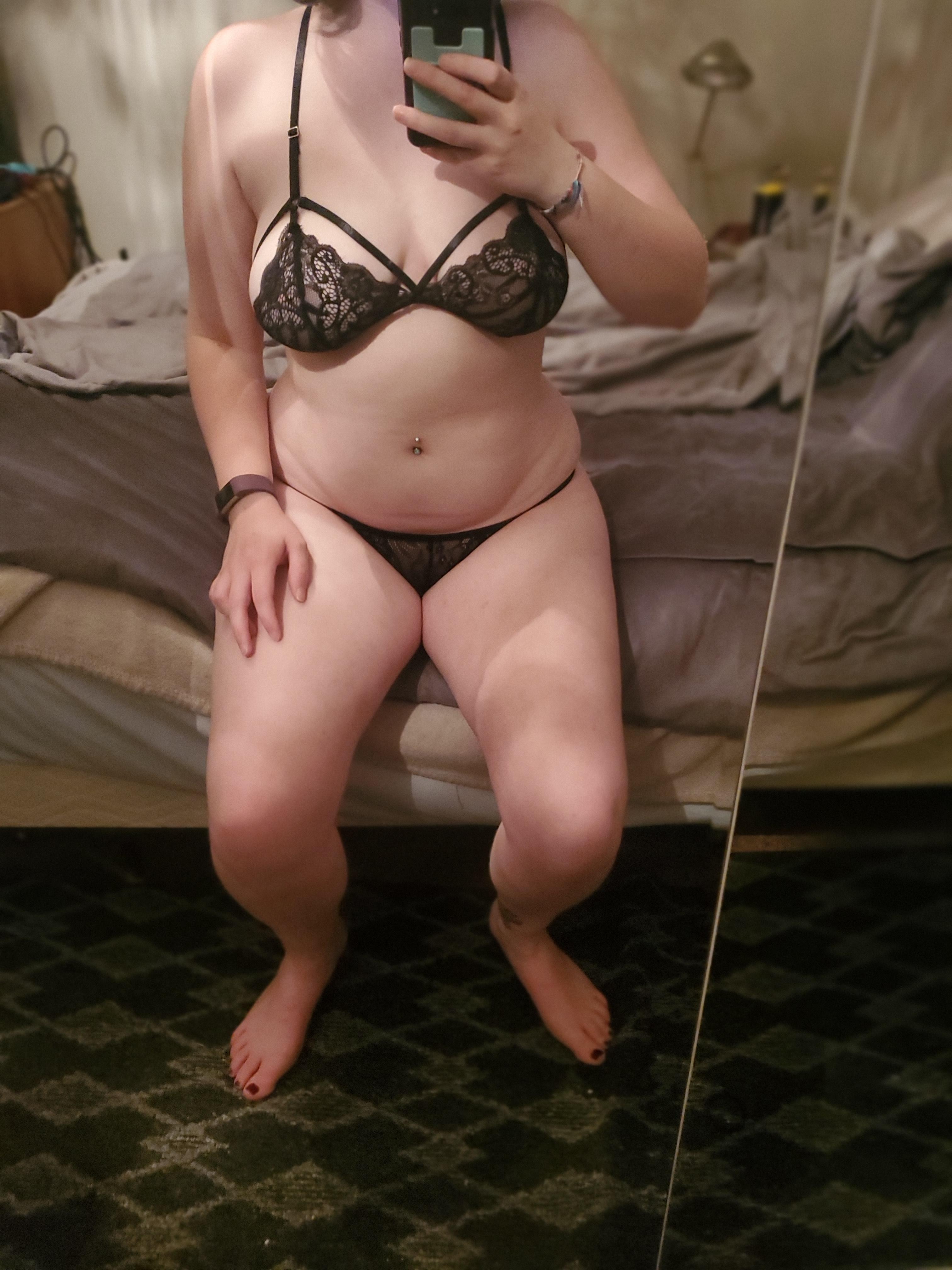Chubby in lingerie