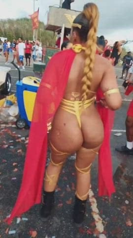 Warming up for Trinidad Carnival Centaur Girls