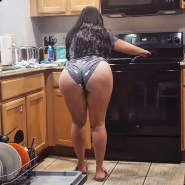Sizzling bacon, hotter thighs. One’s on the stove, the other’s right here.