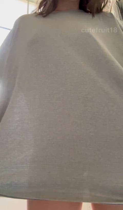 PAWG i love wearing a t shirt with nothing underneath