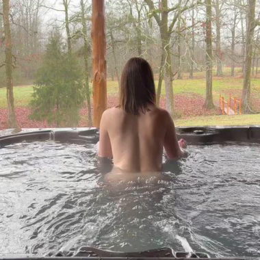 Slipping into the hot tub makes me crave your cock