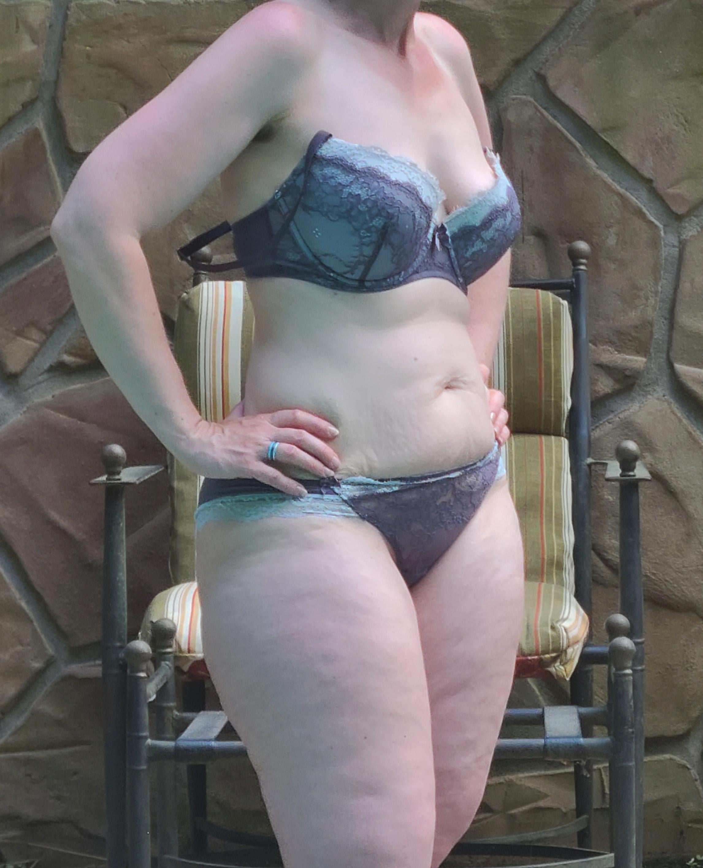 Thicker Just hanging outside by the pool in my bra